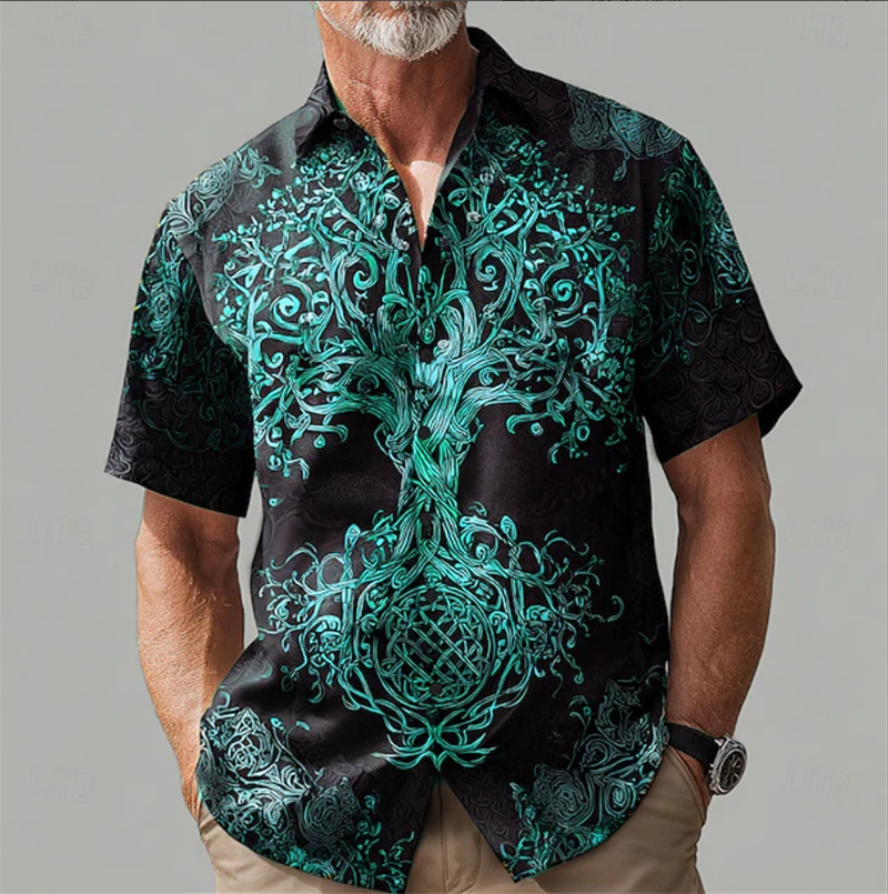 Ethnic Fashion World - Vintage Men's Shirt Short Sleeve Fashion