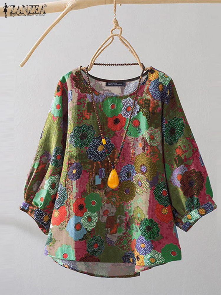 Ethnic Fabric - Plus Size Blouses ZANZEA Women Cotton