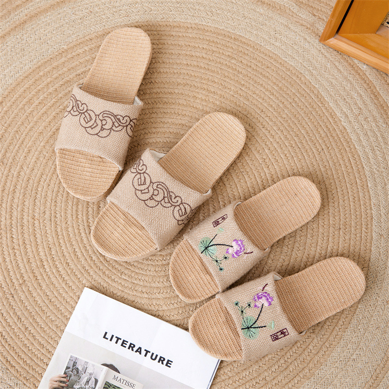 Ethnic Fabric - Fabric new linen slippers for summer