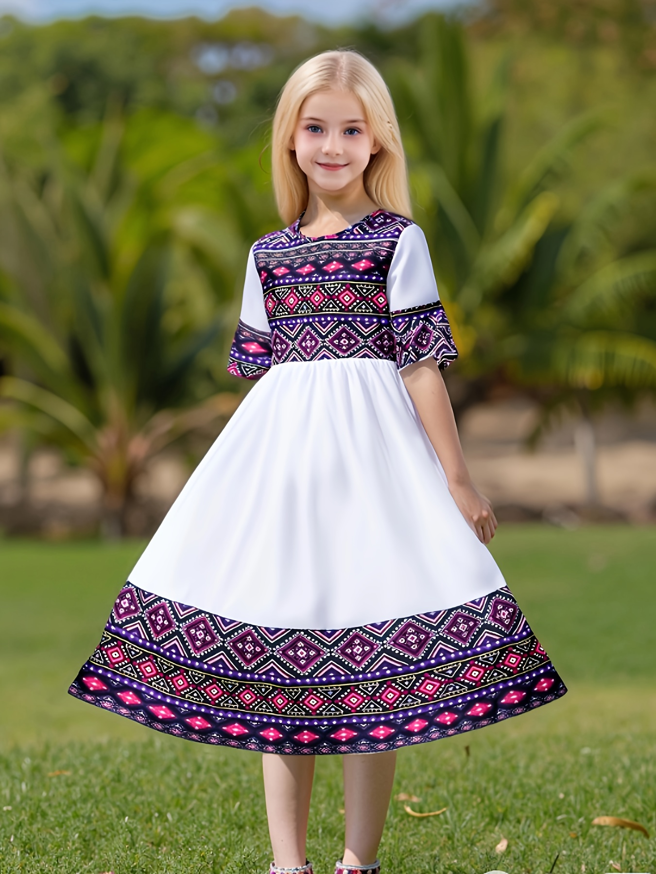 Ethnic Fashion Girls - Summer children girls ethnic style patchwork