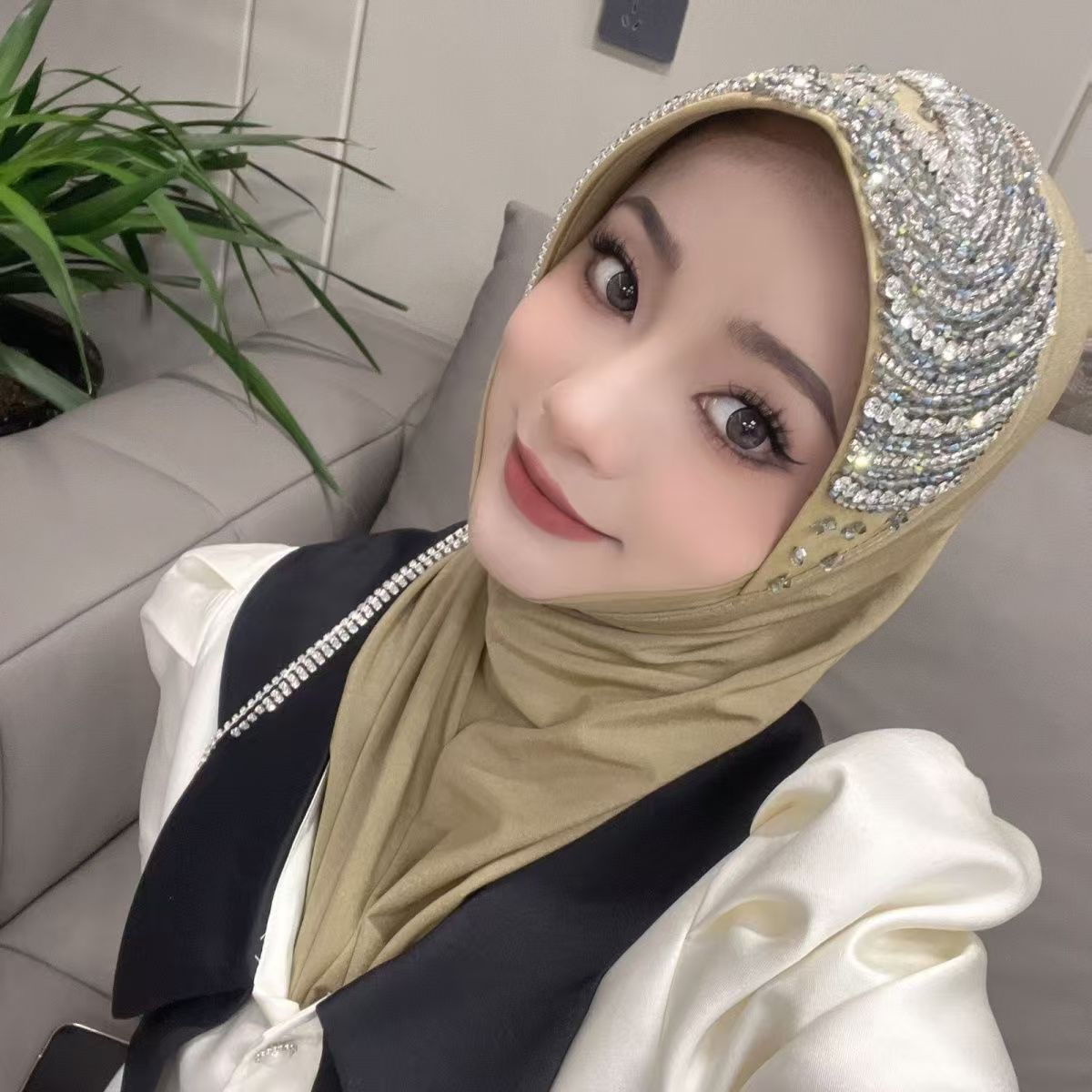 Luxury Hat Hijab Pink Scarf wi - Ethnic Fashion In recension och pris