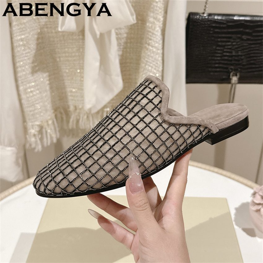 Shiny Lace Mesh Round Toe Flat - Ethnic Fashion In recension och pris