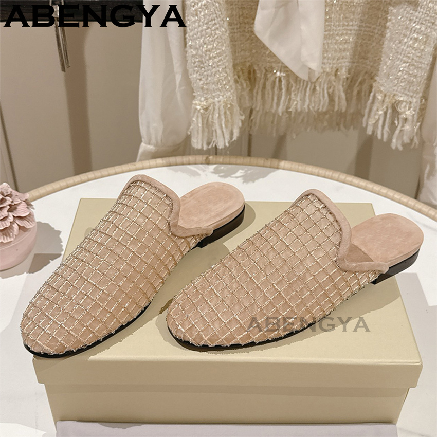 Shiny Lace Mesh Round Toe Flat - Ethnic Fashion In recension och pris
