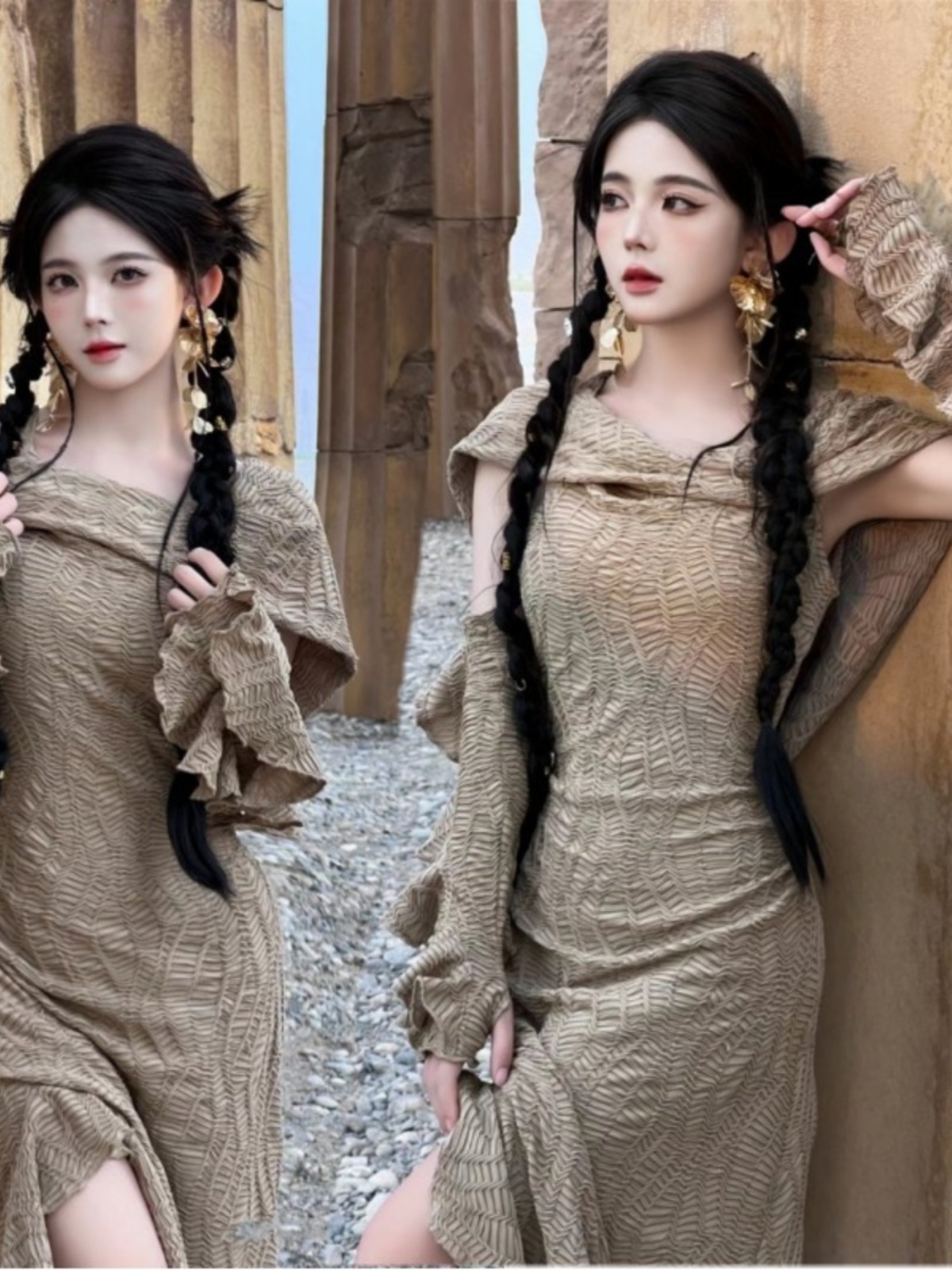 Desert  Themed Long Dress Wome - Ethnic Clothing & Online Fashion Store Khaadi Pk recension och pris