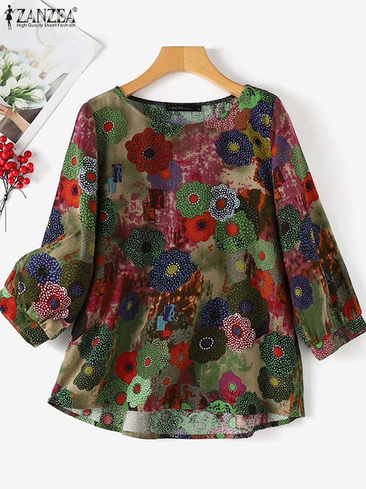 Plus Size Blouses ZANZEA Women - Ethnic Fabric recension och pris