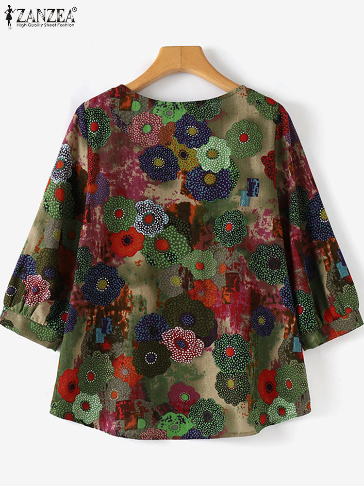 Plus Size Blouses ZANZEA Women - Ethnic Fabric recension och pris