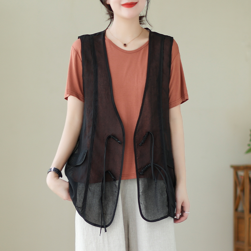 Large Size Thin V-Neck Sleevel - Ethnic Fashion In recension och pris