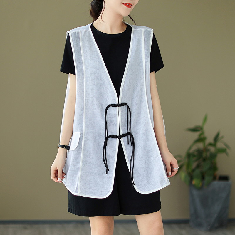 Large Size Thin V-Neck Sleevel - Ethnic Fashion In recension och pris