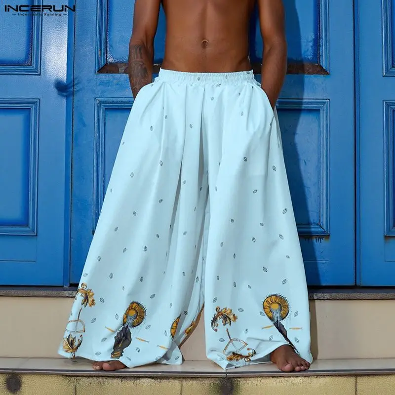 INCERUN Men Wide Leg Pants Pri - Ethnic Fashion Men recension och pris