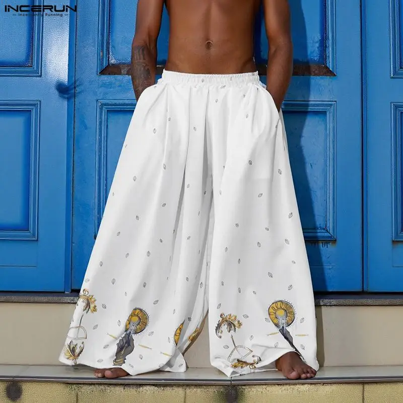 INCERUN Men Wide Leg Pants Pri - Ethnic Fashion Men recension och pris