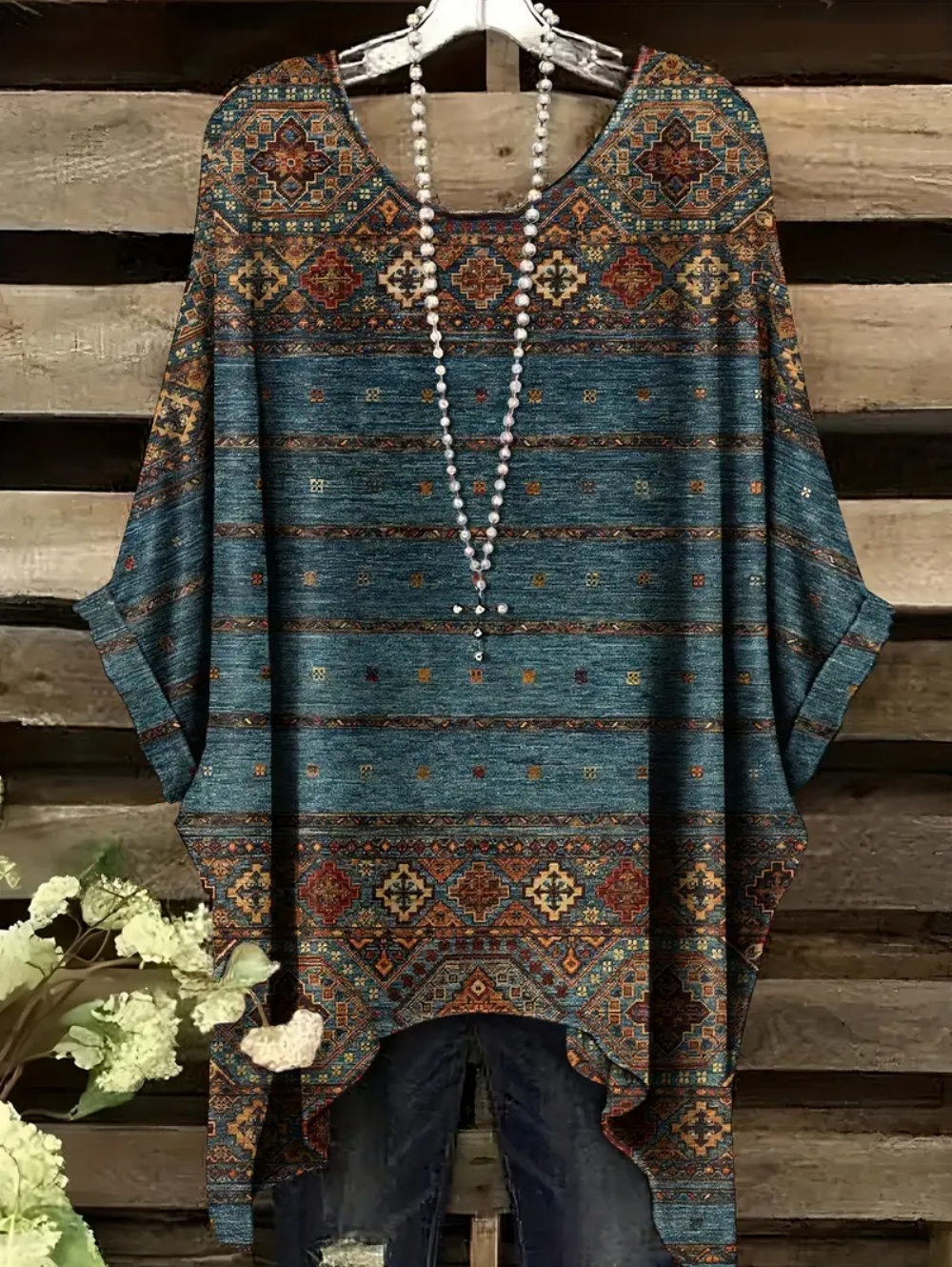 Bohemian Chic Oversized T-Shir - Ethnic Chic Fashion recension och pris