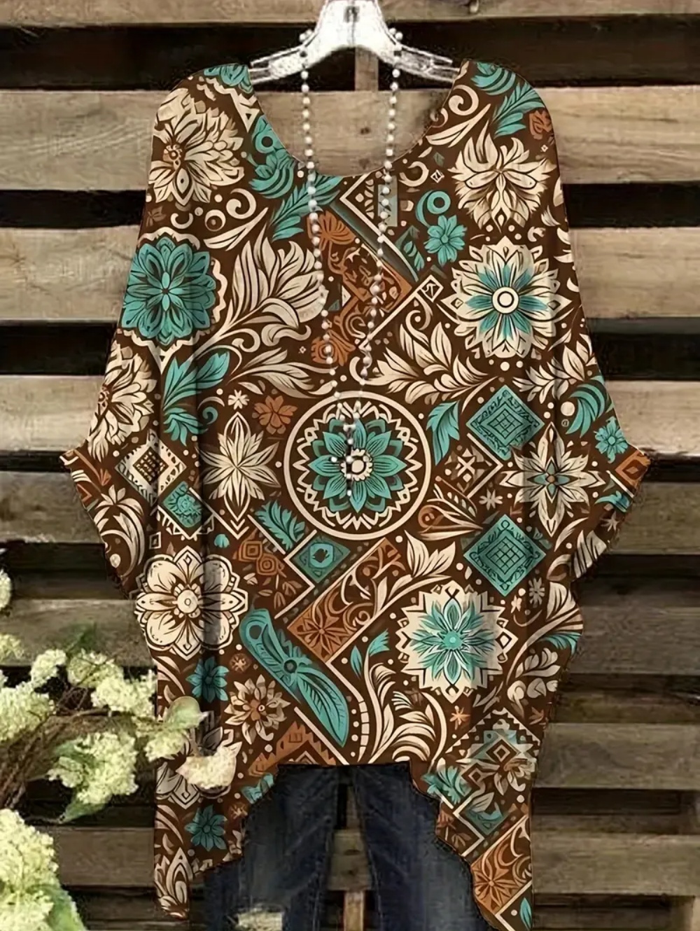 Bohemian Chic Oversized T-Shir - Ethnic Chic Fashion recension och pris