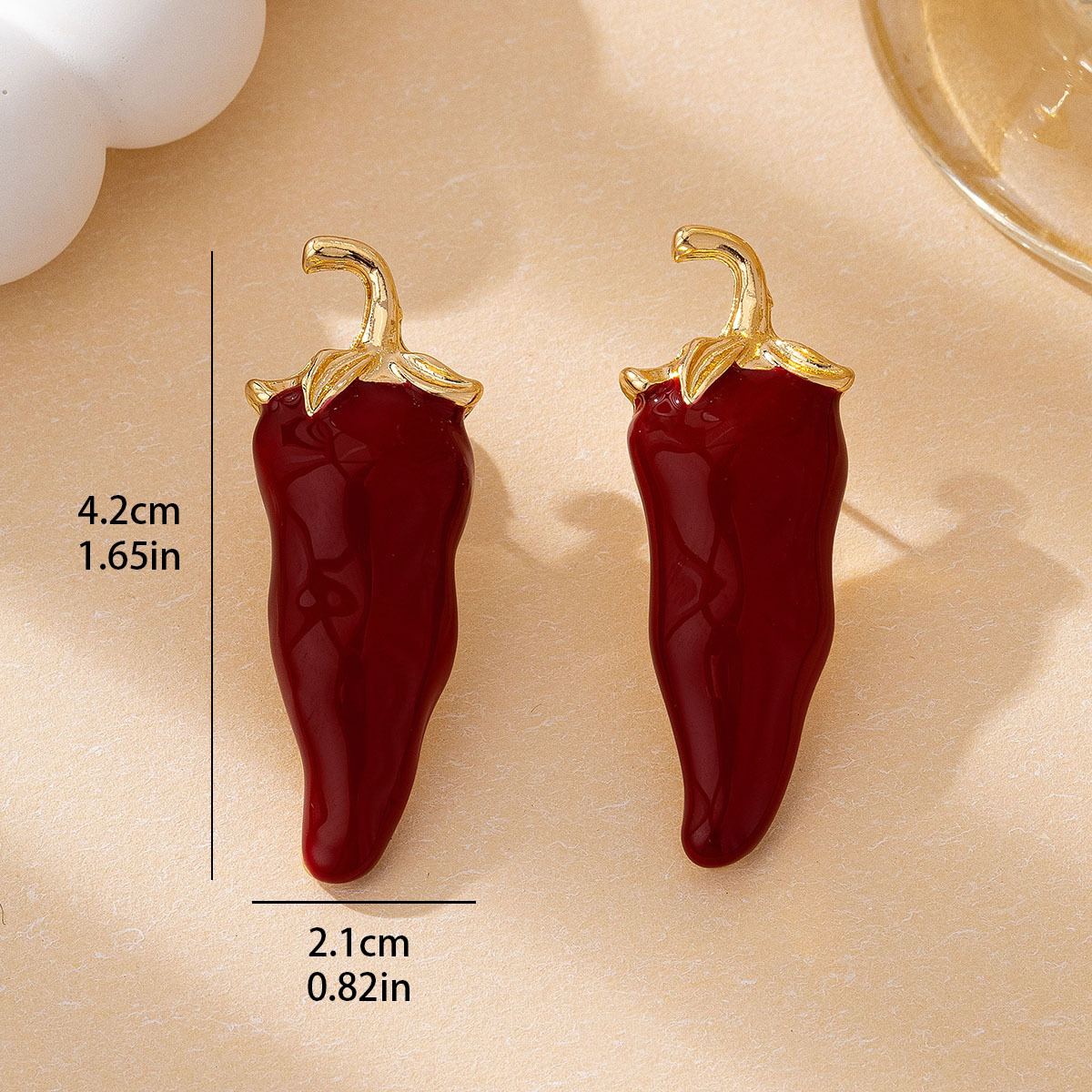 Quirky Chili Stud Earrings Wom - Ethnic Chic Fashion recension och pris